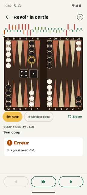 La revue d'une partie coup par coup